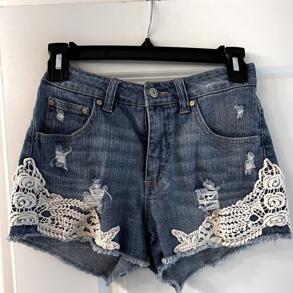 Alter’d State Denim Laced Shorts